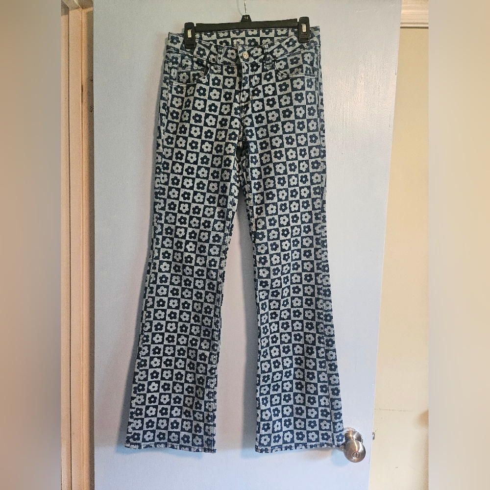 H&M Blue Floral Pattern Jeans